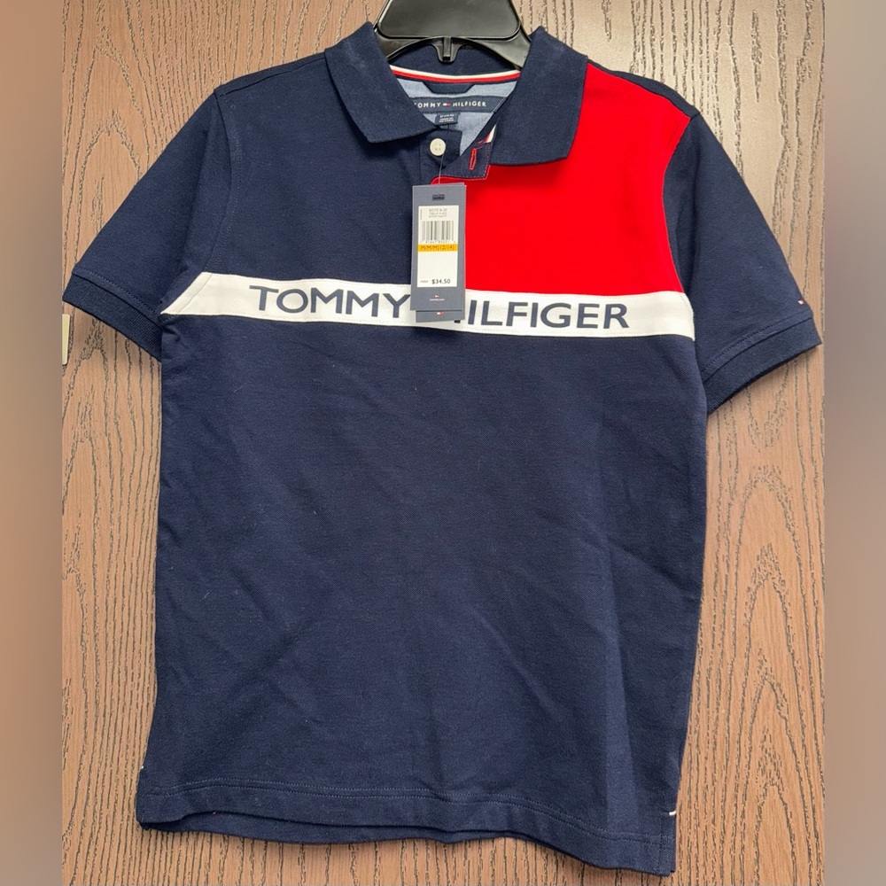 Tommy Hilfiger Boy’s Polo in Navy, Red, and White